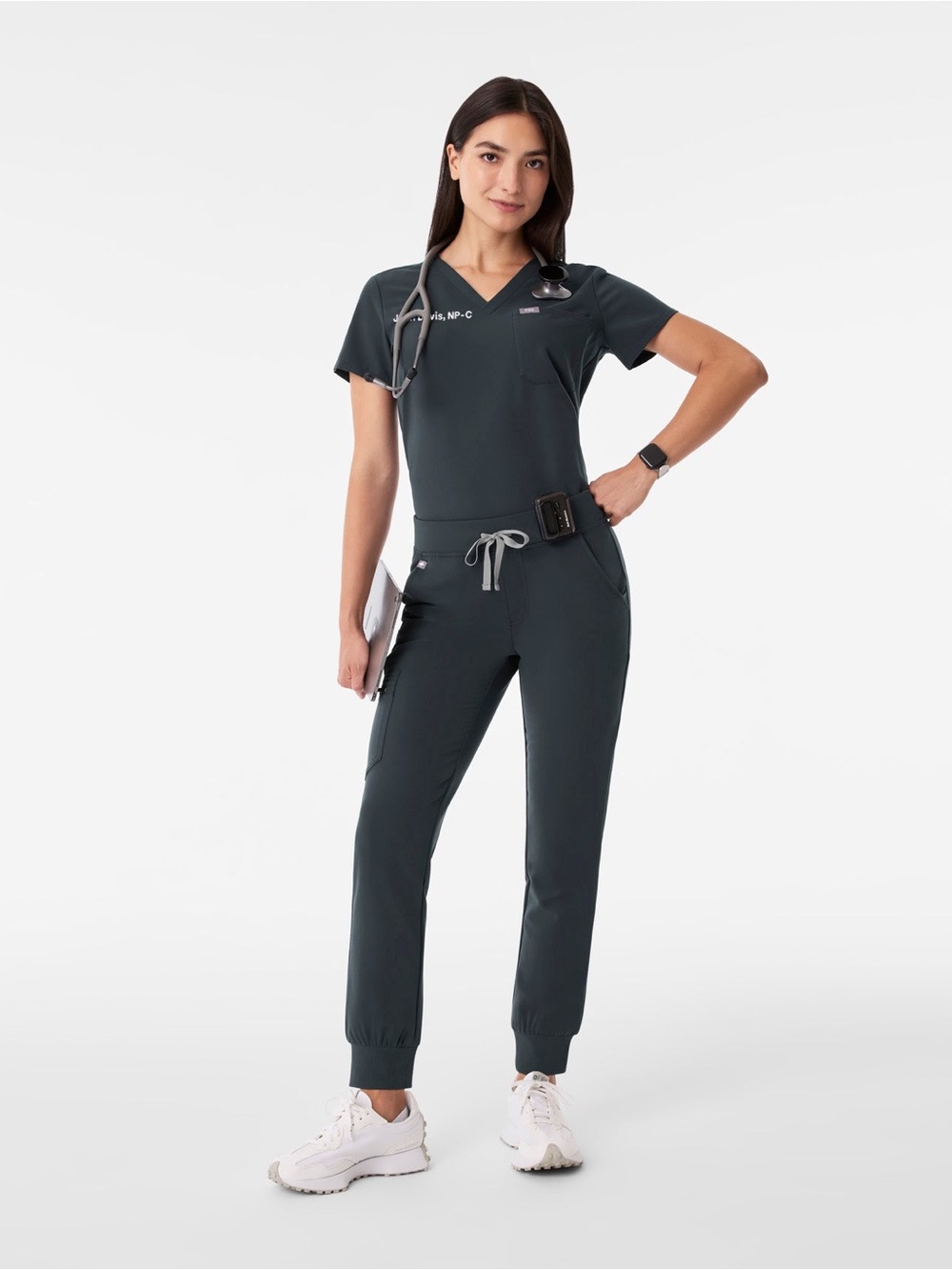 FIGS Dark Harbor Scrub Set | Catarina Top (XXS Regular) & Zamora Jogger (XXS P)